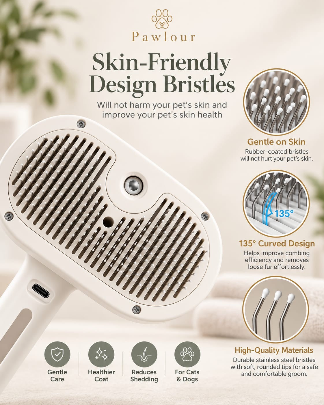 Steam Grooming Brush