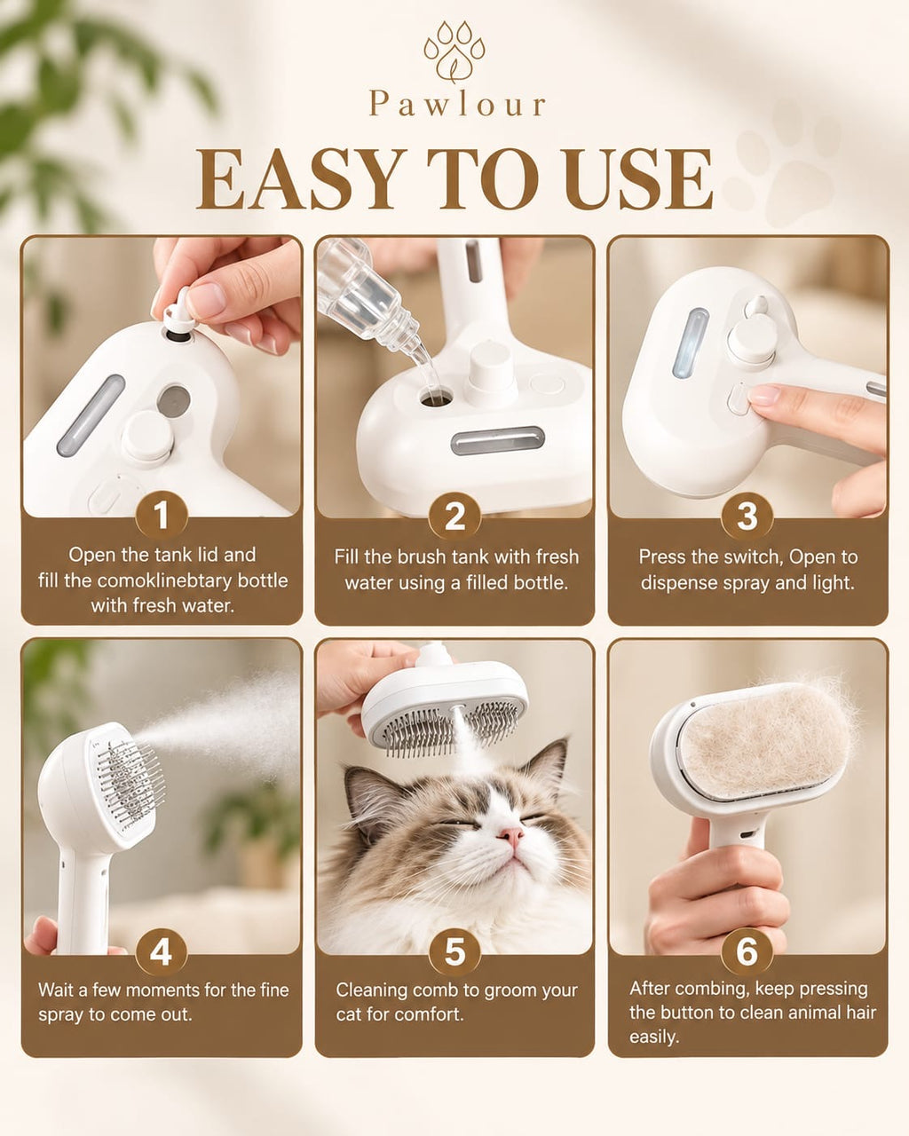Steam Grooming Brush