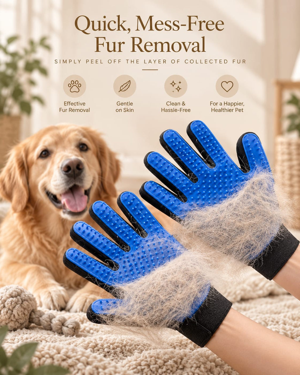 Deshedding Spa Gloves